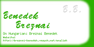 benedek breznai business card